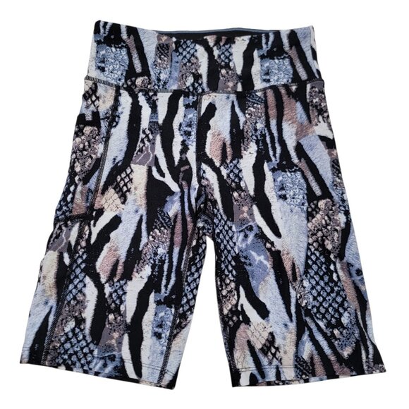 Calvin Klein Shorts Women's Abstract Animal Print‎ Bike Shorts High Rise S - Picture 1 of 9